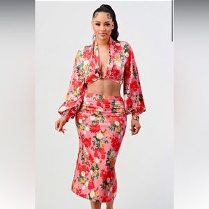 Athina Floral Skirt Set